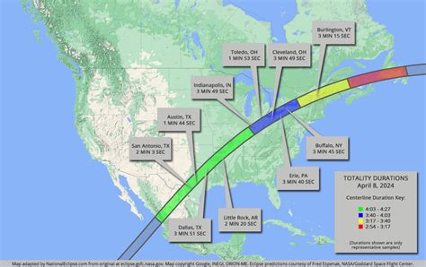 2024 Solar Eclipse Duration Map - Marty Shaylyn