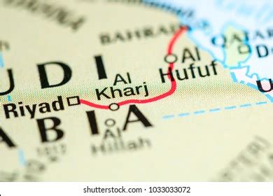 Al Kharj Saudi Arabia On Map Stock Photo 1033033072 | Shutterstock