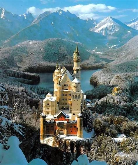 Neuschwanstein Castle, royal palace in the Bavarian Alps of Germany ...