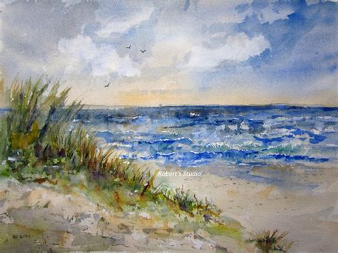 Watercolor Paintings Of Beaches