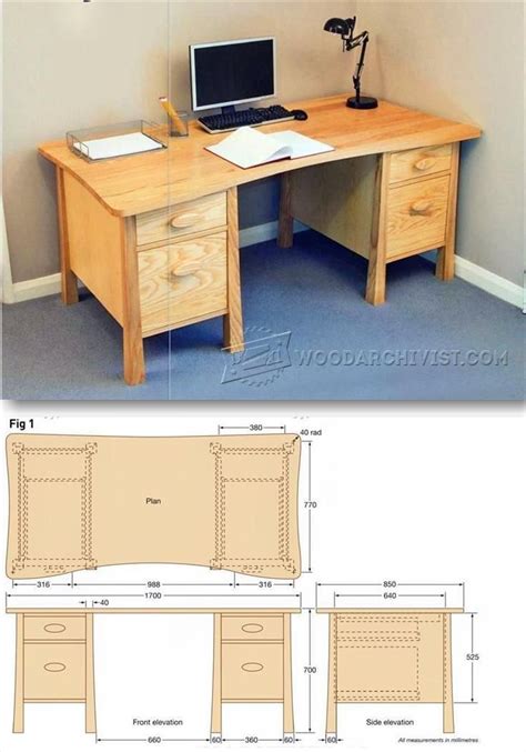 Twin Pedestal Desk Plans - Furniture Plans and Projects | WoodArchivist ...