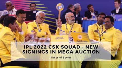 IPL 2022 CSK Squad with New Signings in Mega Auction