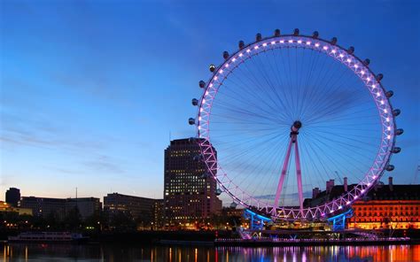 London Eye, London, ferris wheel, reflection, London Eye, River Thames ...