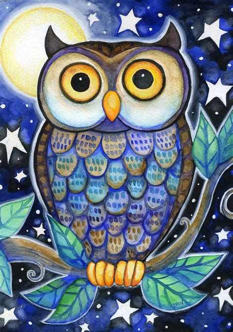 Pin by Theresa Getz on Owls | Owls drawing, Whimsical owl, Owl painting