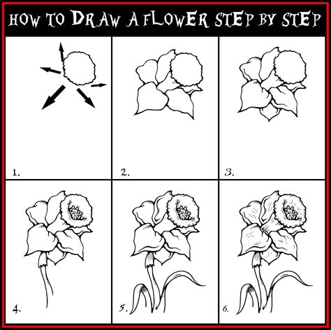 DARYL HOBSON ARTWORK: How To Draw A Flower Step By Step Drawing Guide