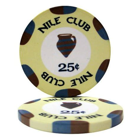 Nile Club 10g Ceramic Poker Chips, $0.25 Casino-Grade Ceramic, 25-pack ...