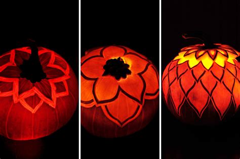 Flower Pumpkin Carving Stencil