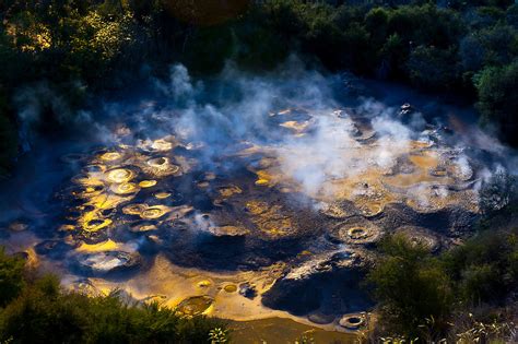 Boiling mud pools, Te Puia (New Zealand Maori Arts & Crafts Institute ...