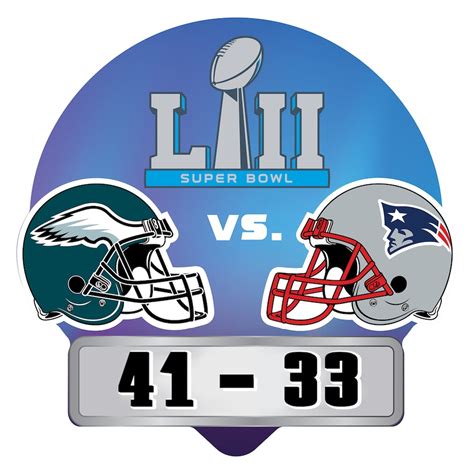 Philadelphia Eagles Super Bowl LII Champions Score Pin