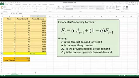 How To... Forecast Using Exponential Smoothing in Excel 2013 - YouTube