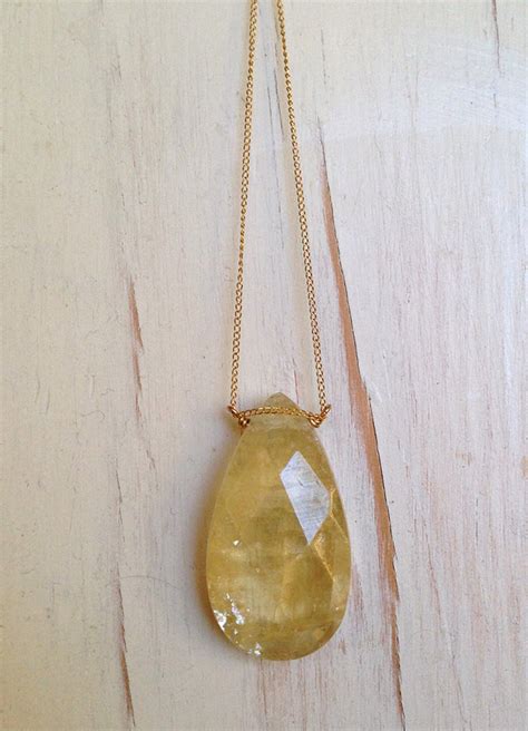 Lemon Quartz Necklace Lemon Quartz Jewelry Gemstone Necklace - Etsy