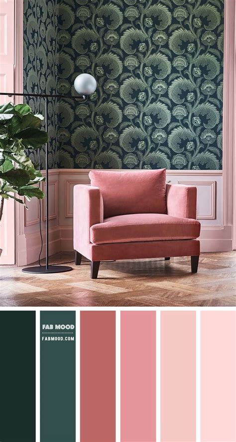 Green and Pink Colour Scheme for Living Room | Cinnamon rose color