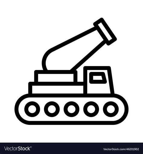 Cannon icon outline style military army element Vector Image