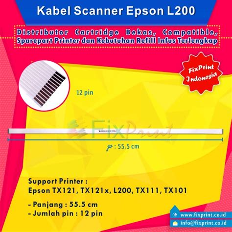 Jual Kabel Scanner Epson L200 TX121 TX121x TX101 TX111 FSB2810 | Shopee ...