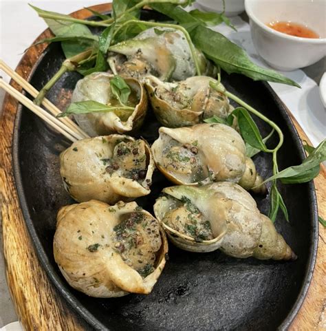 Oc Huong Nuong Tieu (Grilled Escargot, Garlic Butter, Peppercorn) $14 ...