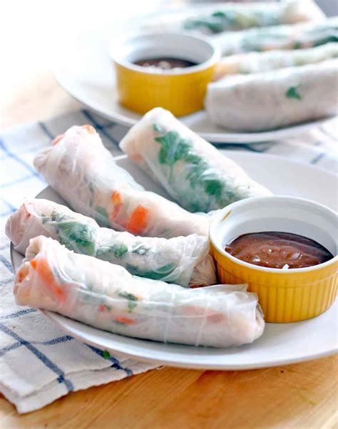 Vietnamese Shrimp Spring Rolls with Spicy Hoisin Peanut Sauce (Vegan ...