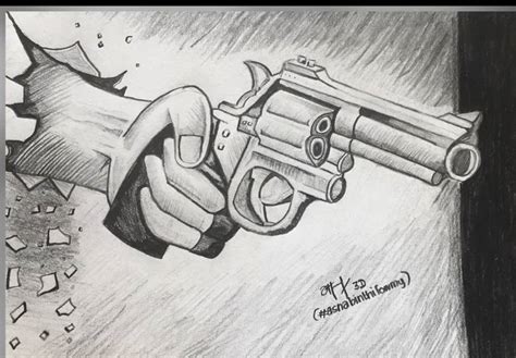 Shooter Drawing by Asna Fowmy | Saatchi Art