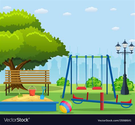 Kids playground cartoon concept background Vector Image