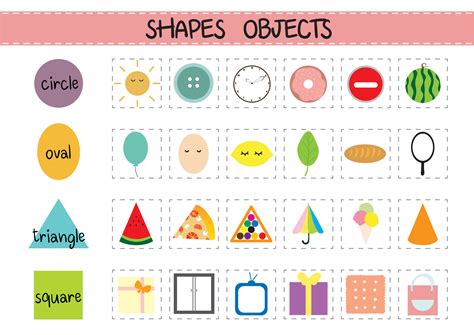 A set of shaped objects for kids, worksheet for preschool 14983633 ...