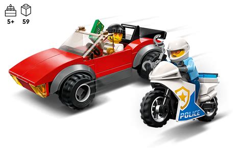 LEGO 60392 City Polizei Verfolgungsjagd mit Polizei-Motorrad Set ...