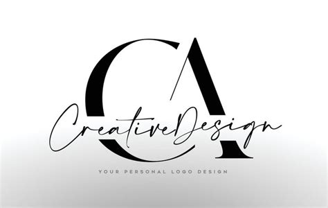 Iconic CA Letter Logo Design with Serif Font