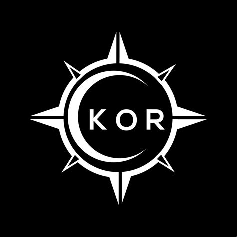 KOR abstract technology circle setting logo design on black background ...