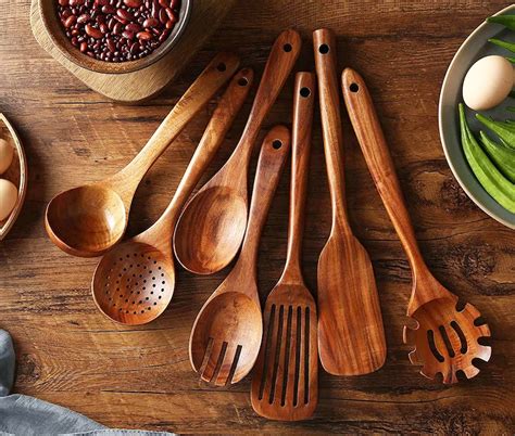 Classic 7 Pieces Wooden Kitchen Utensils SetEco Friendly | Etsy