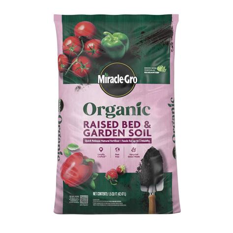 Miracle-Gro Organic Raised Bed and Garden Soil 1.5 cu. ft. with Quick ...