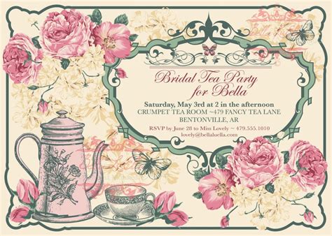 Vintage Tea Party Invites