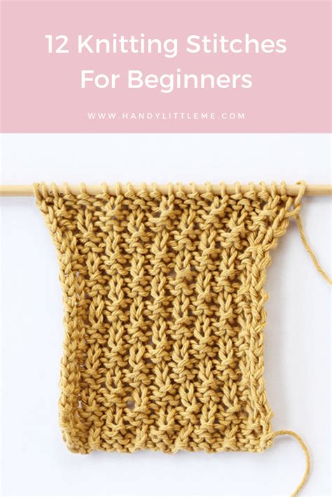 12 Simple Knitting Stitches For Beginners | Knitting basics, Types of ...