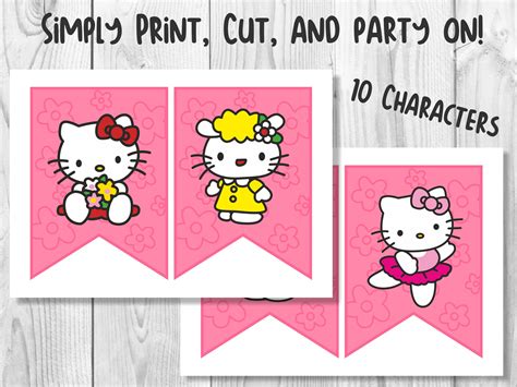 Hello Kitty Printable Birthday Banner PDF | JPEG, Hello Kitt ...