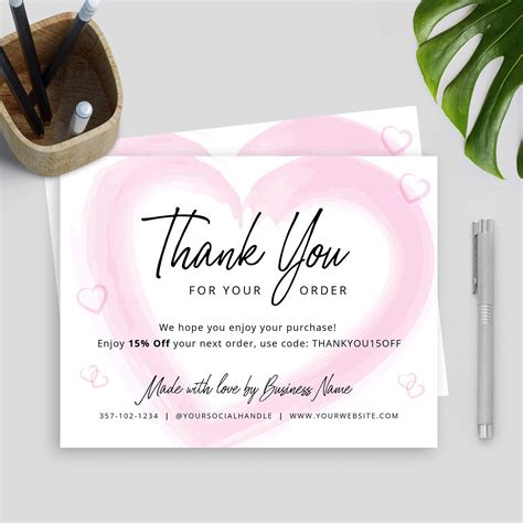 Business Thank You Card Template Editable Thank You Package - Etsy ...