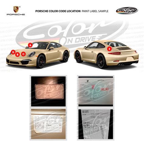 Porsche Color Code Location - Paint Label Sample | Color coding, Coding ...