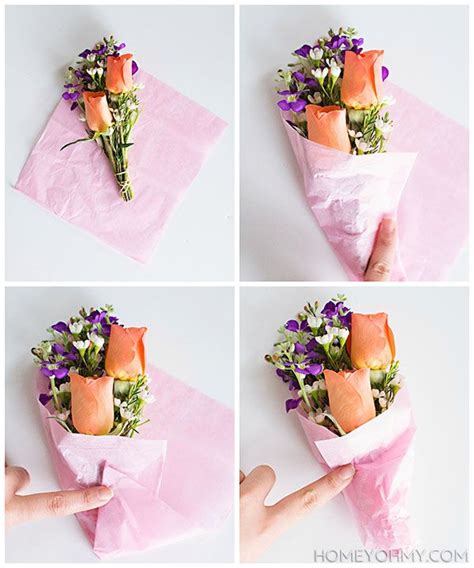 DIY Mini Flower Bouquets - Homey Oh My | How to wrap flowers, Flowers ...