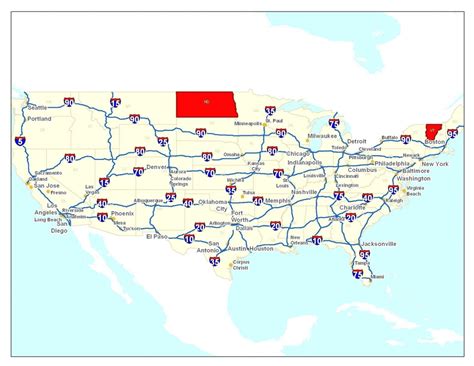 Printable Us Map With Interstate Highways - Printable US Maps