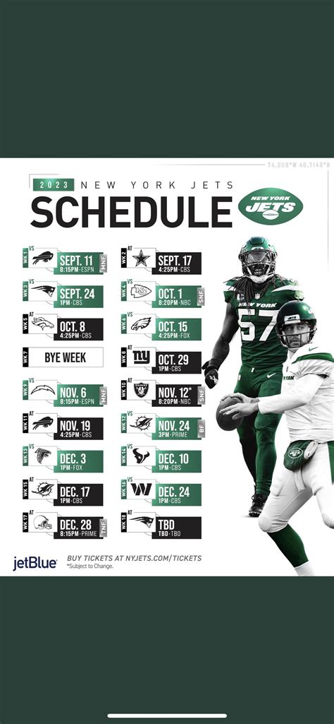 Your 2023 New York Jets Schedule : r/nyjets