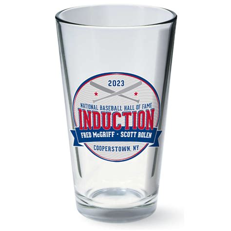 Baseball Hall of Fame 2023 Induction Logo 16 oz Pint Glass