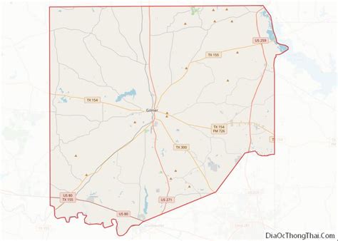 Map of Upshur County, Texas - Thong Thai Real