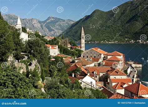 Perast and Bay of Kotor stock photo. Image of history - 14413704