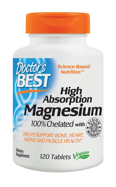 Doctor's Best High Absorption Magnesium 200 mg, 120 Tablets - Walmart.com