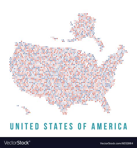 Usa map square pixels white background Royalty Free Vector