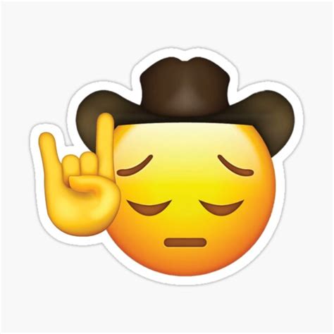 "Sad Cowboy Hat Emoji Sticker" Sticker for Sale by Cayutie | Redbubble