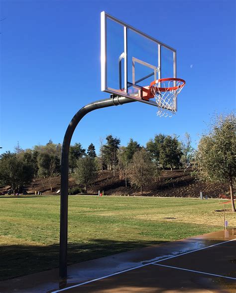 Standard-Duty Outdoor Gooseneck Basketball System w/ Acrylic Backboard ...