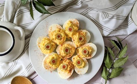 Retro Deviled Eggs with Olives Recipe - The Herbeevore