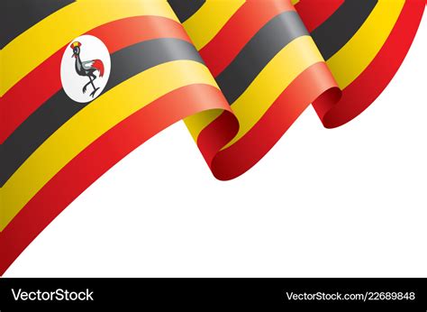 Uganda flag on a white Royalty Free Vector Image