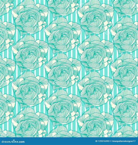 Mint Green Cool Abstract Seamless Floral Pattern Stock Vector ...