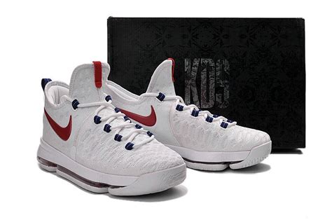 Youth Big Boys KD 9 IX USA White Red Blue | Nike kd shoes, Kd ...