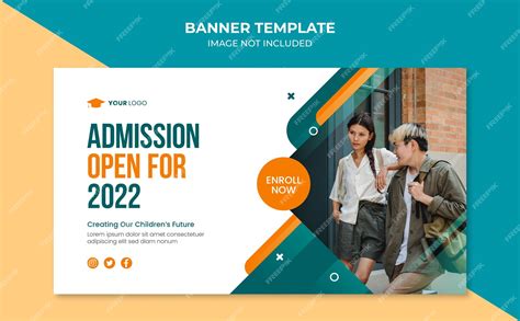 Premium Vector | School admission banner design template