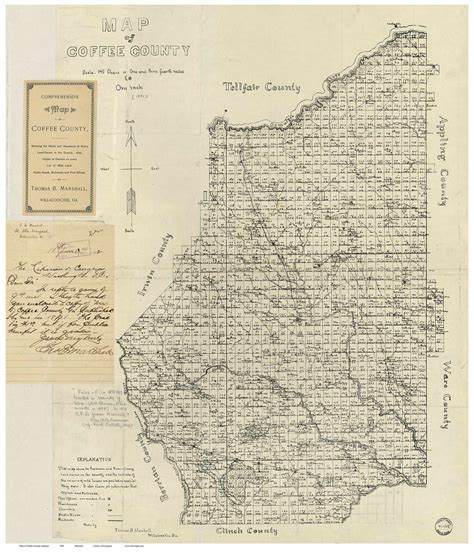 Coffee County 1891 Georgia - Old Map Reprint - OLD MAPS