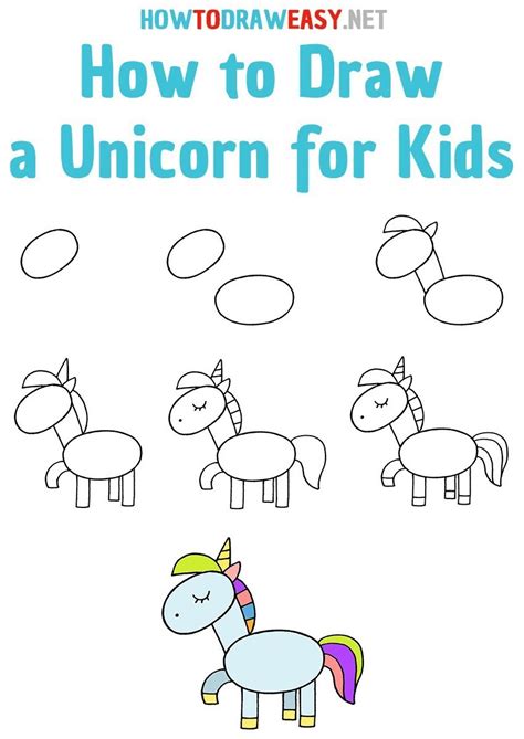 How To Draw A Unicorn Easy For Kids Steps